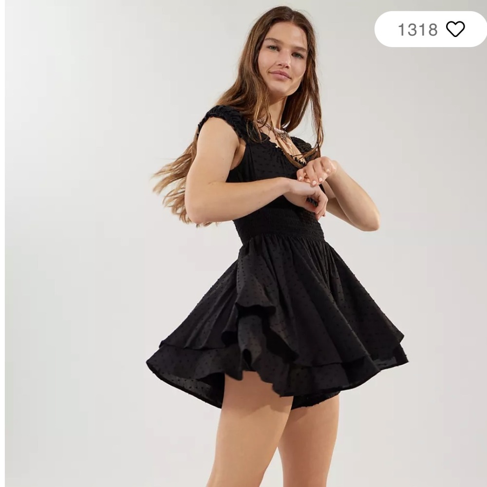 urban outfitters rosie smocked tiered ruffle romper